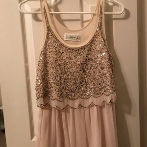 Gold Sequin Bodice Dress